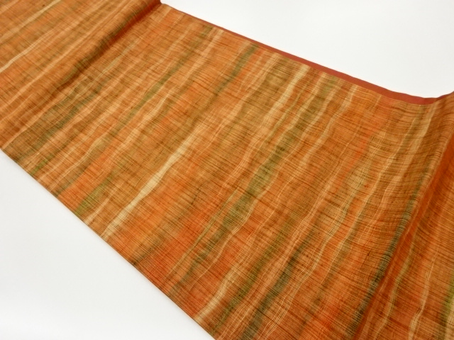 JAPANESE KIMONO / VINTAGE FUKURO OBI / TSUMUGI / WOVEN STRIPE